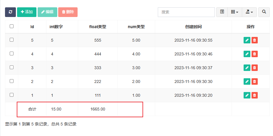 fastadmin的bootstrapTable怎么在表格页脚添加统计功能？