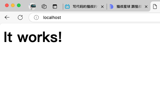 mac电脑打开localhost为什么直接显示 It works!